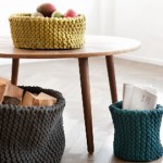 Knitted storage basket